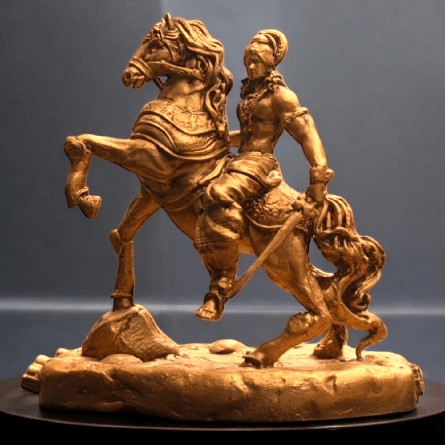 Divine Protection: Kalki Avatar on Devadatta Horse (Car Dashboard Idol) - Fabzie - Home Decor Elegance
