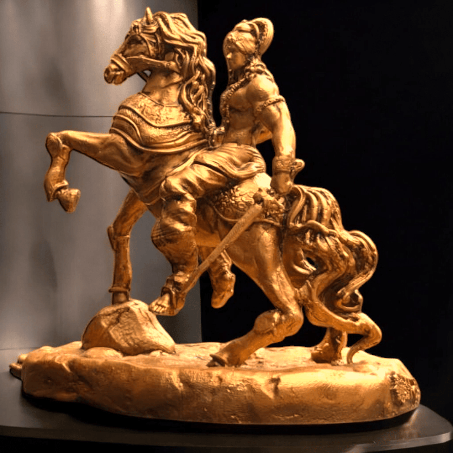 Divine Protection: Kalki Avatar on Devadatta Horse (Car Dashboard Idol) - Fabzie - Home Decor Elegance