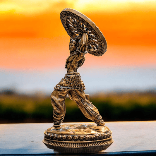 Krishna’s Divine Fury – When God Broke His Oath for His Devotee’s Vow - Car Dashboard - Fabzie - Home Decor Elegance