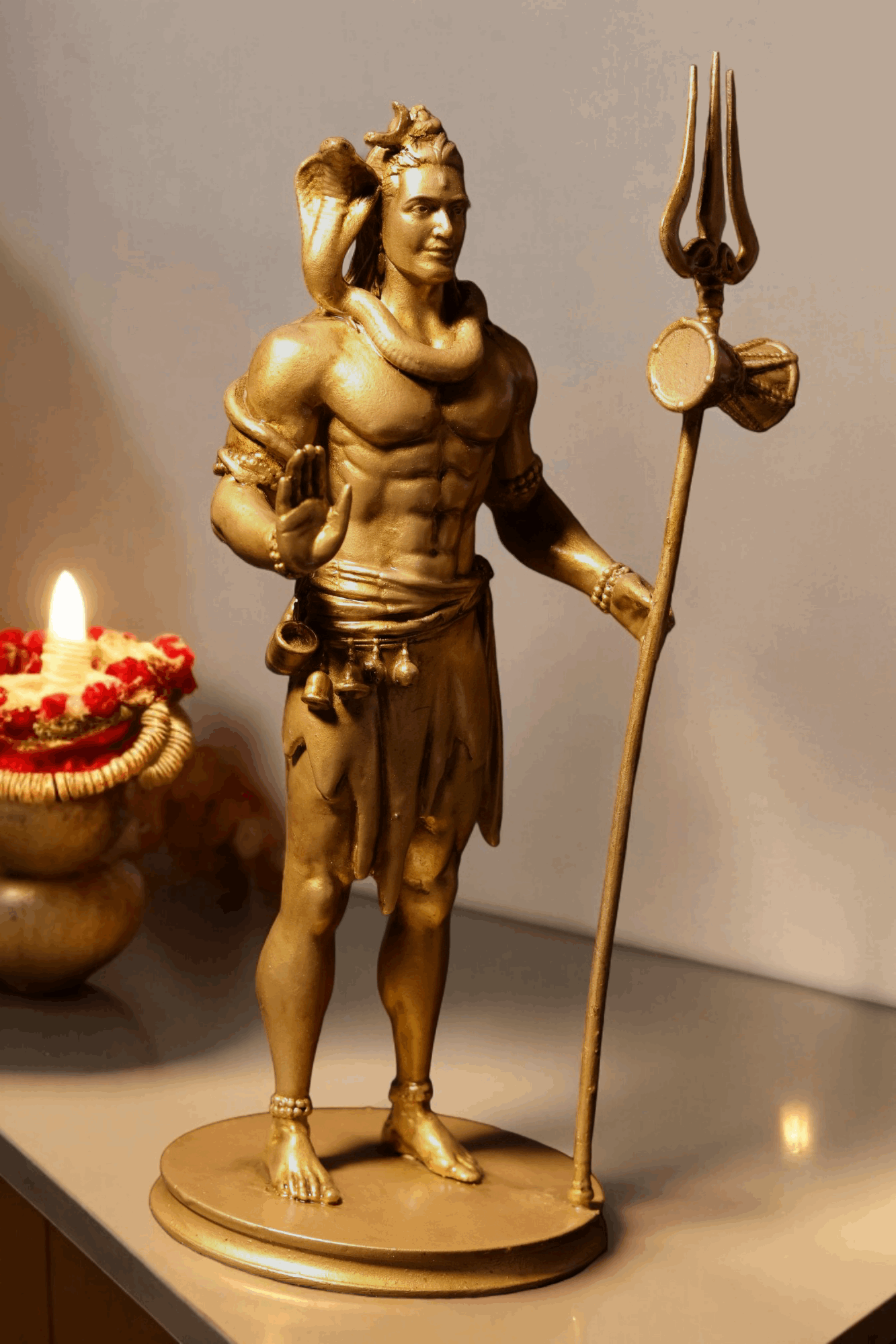 Shiv Ji Murti with Trishul - Divine Guardian.
