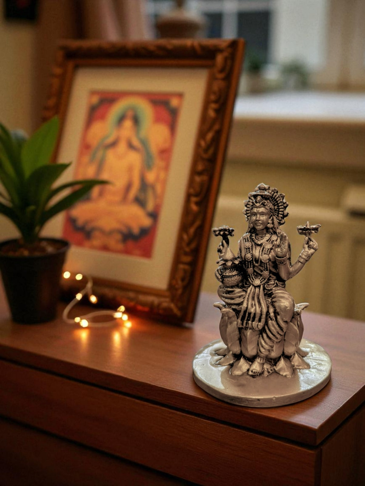 Goddess Lakshmi on Lotus – Radiant Symbol of Wealth for Office & Home Decor - Fabzie - Home Decor Elegance