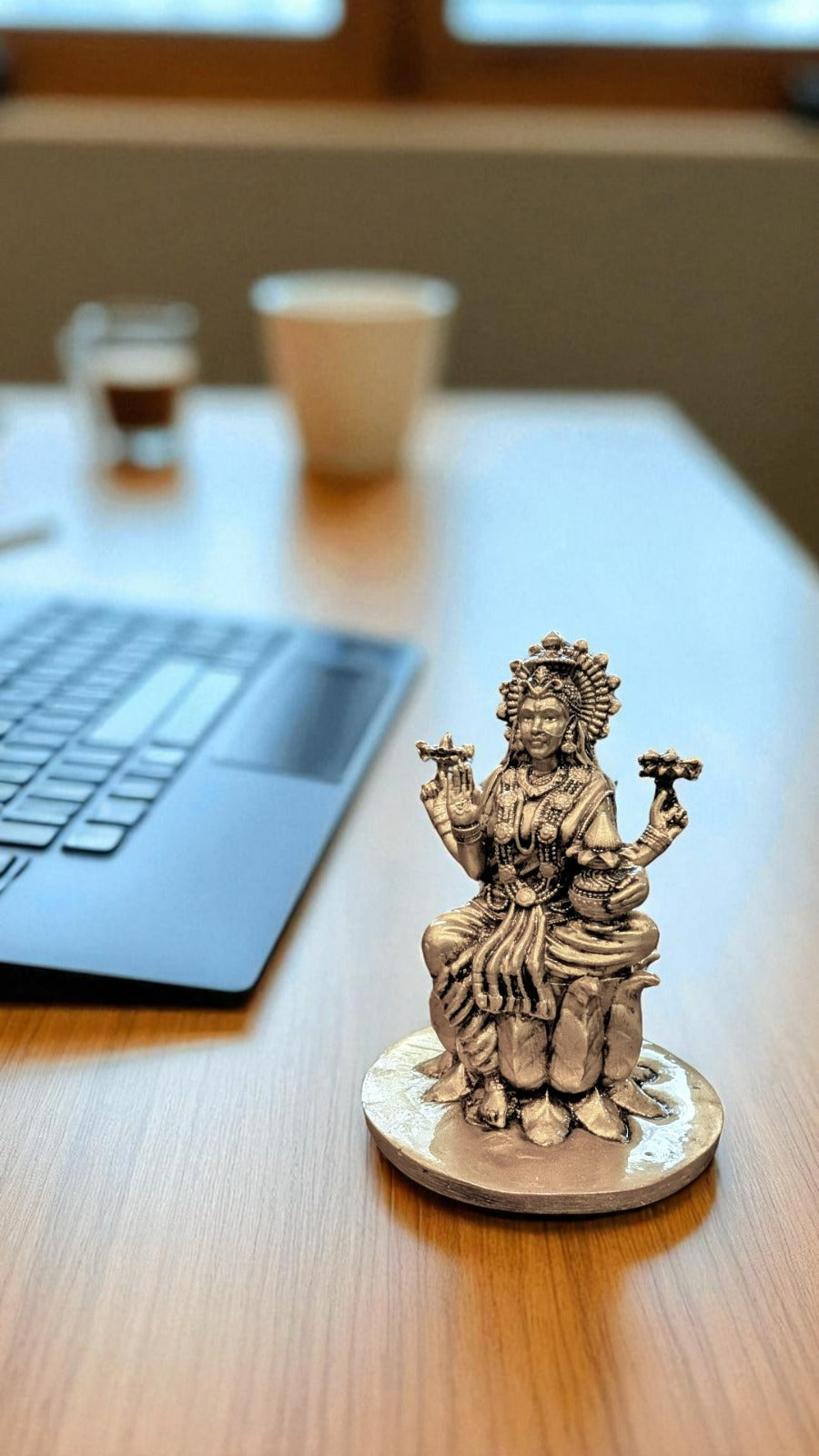 Goddess Lakshmi on Lotus – Radiant Symbol of Wealth for Office & Home Decor - Fabzie - Home Decor Elegance