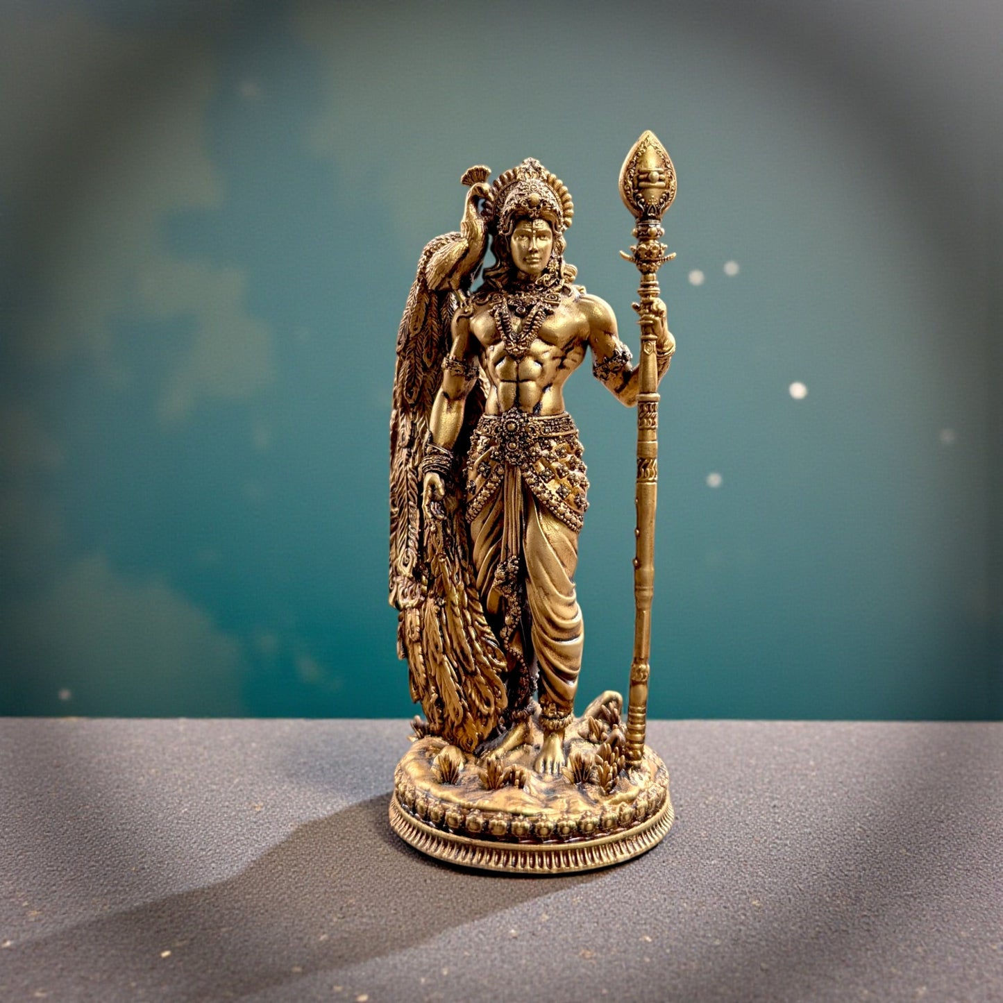 Kartikeya Murugan Statue – Premium Home & Office Decor Idol with Peacock and Vel - Fabzie - Home Decor Elegance