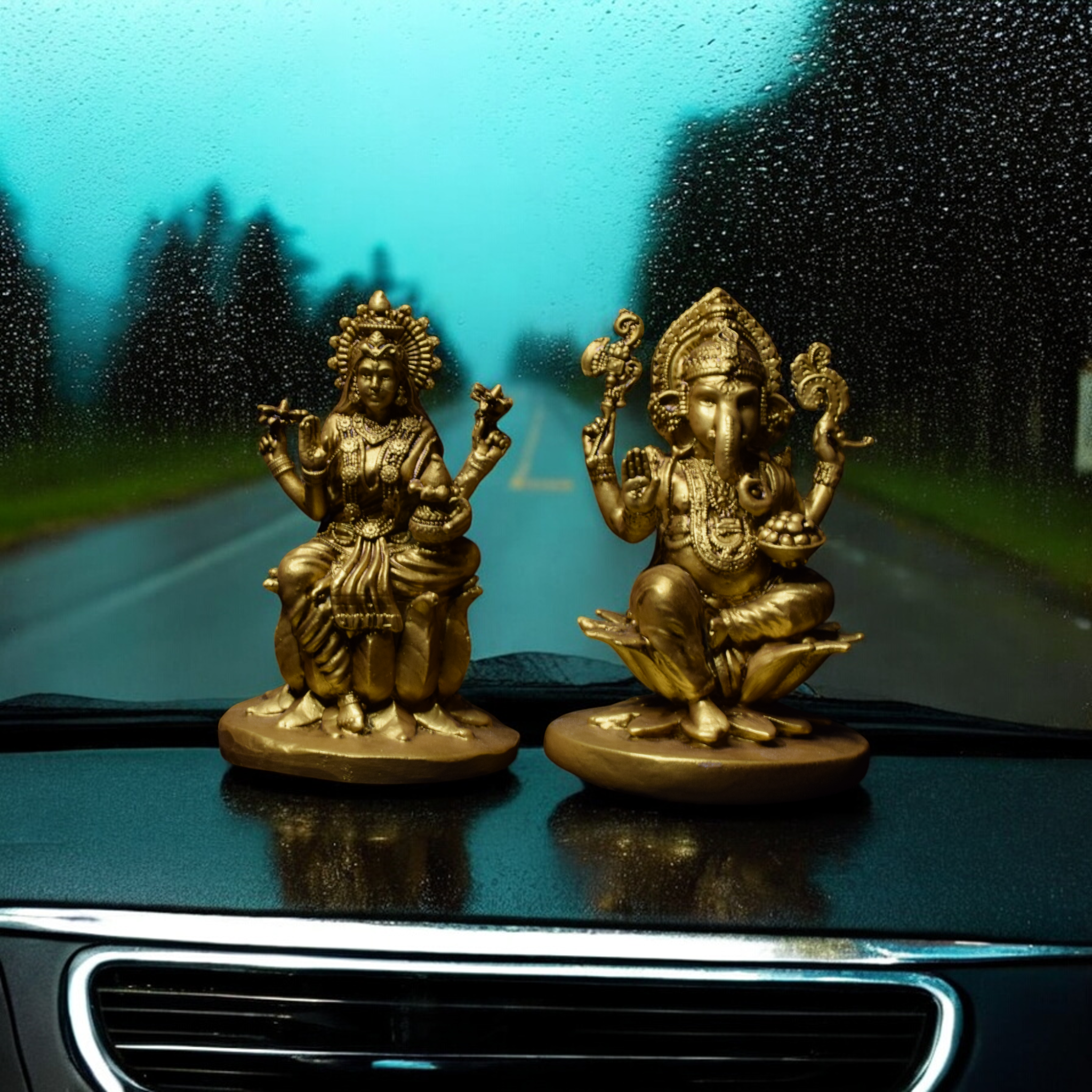 Laxmi ji and Ganesh ji Diwali Special - Car dashboard