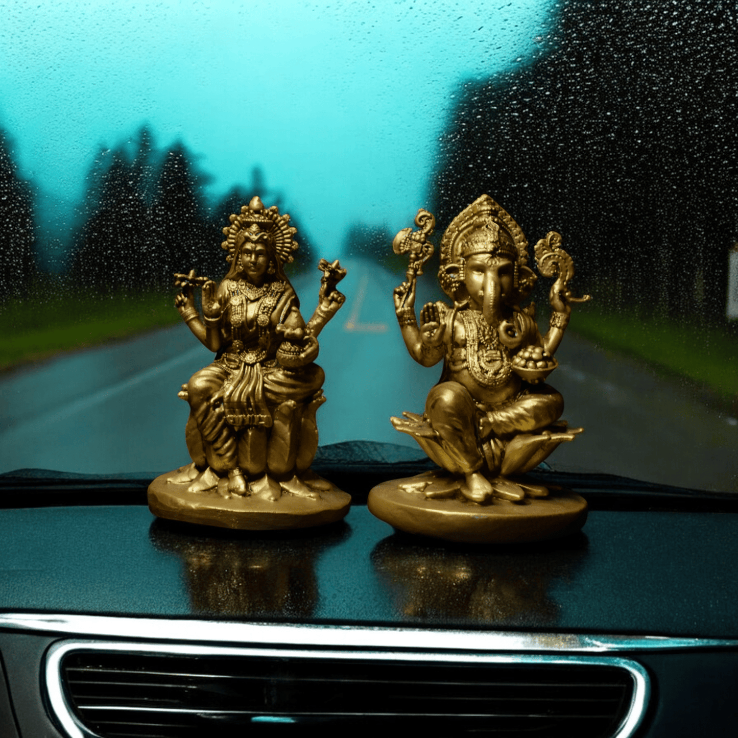 Laxmi ji and Ganesh ji Diwali Special - Car dashboard.