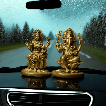 Laxmi ji and Ganesh ji Diwali Special - Car dashboard.