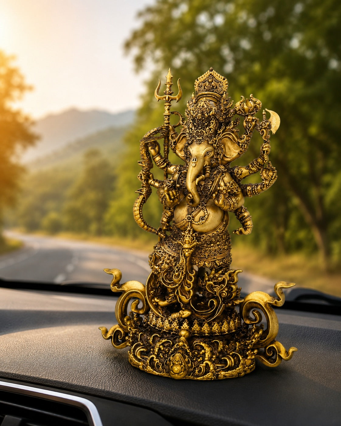 Ganesh Ji Nritya – Dance of Joy and Wisdom-Car dashboard - Fabzie - Home Decor Elegance