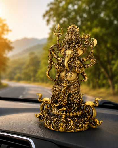 Ganesh Ji Nritya – Dance of Joy and Wisdom-Car dashboard - Fabzie - Home Decor Elegance
