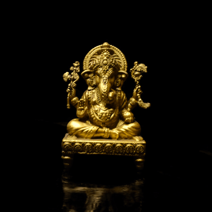 Ganesh ji on chowki- Car dashboard.