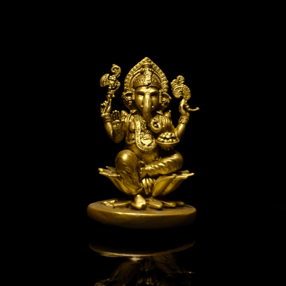 Ganpati Bappa on Lotus - Car dashboard.