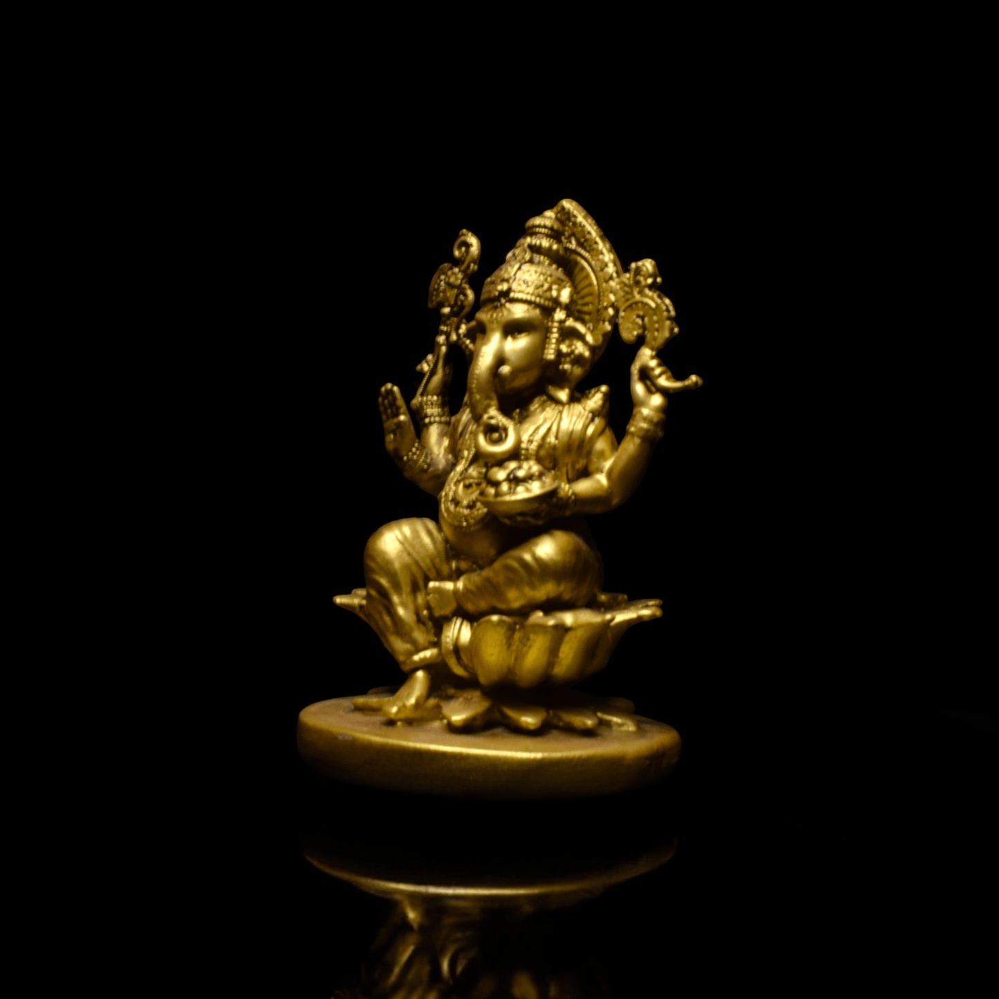 Ganpati Bappa on Lotus - Car dashboard.