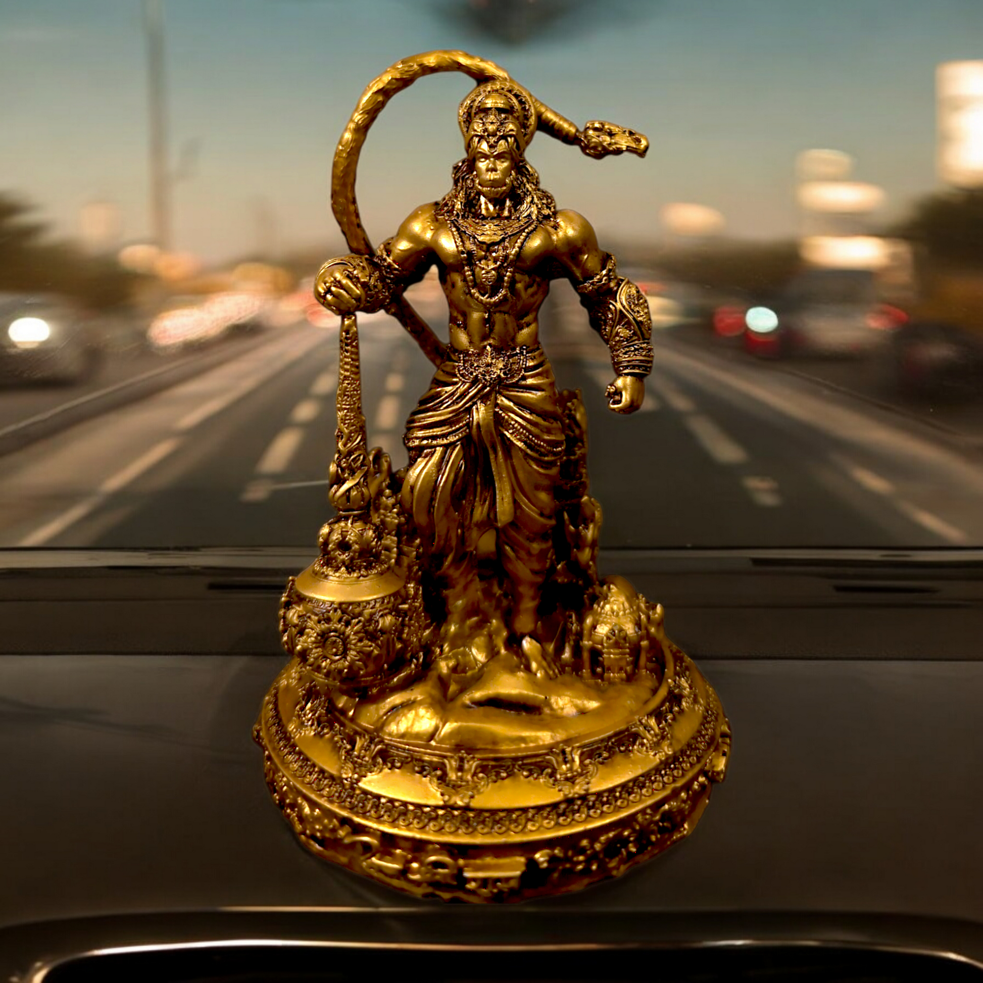 Hanuman Ji Lanka Dahan Car Dashboard Murti - Divine Protection & Energy"