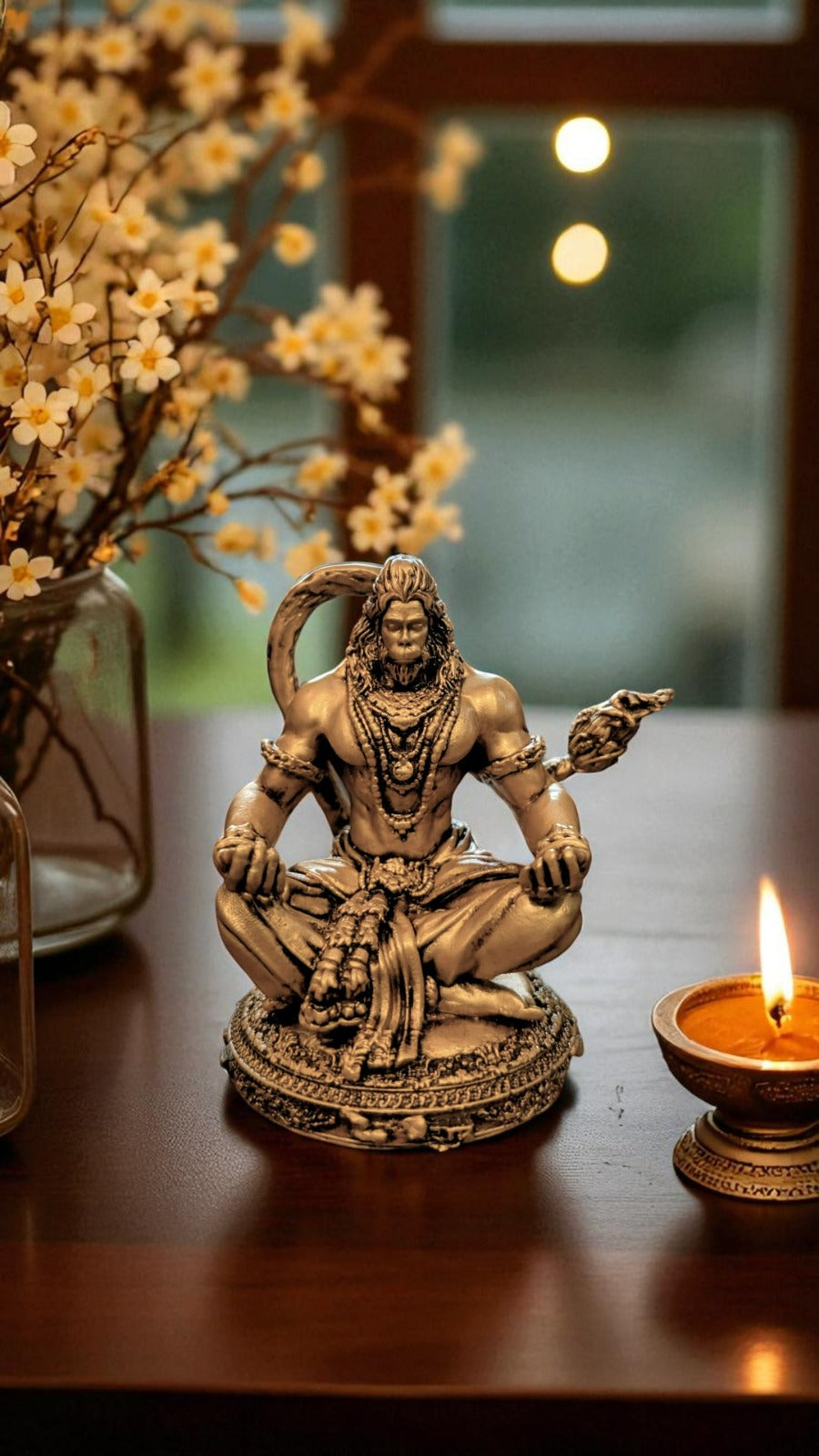 Hanuman Ji in Meditation Pose – Peaceful Energy for Home & Workspace - Fabzie - Home Decor Elegance