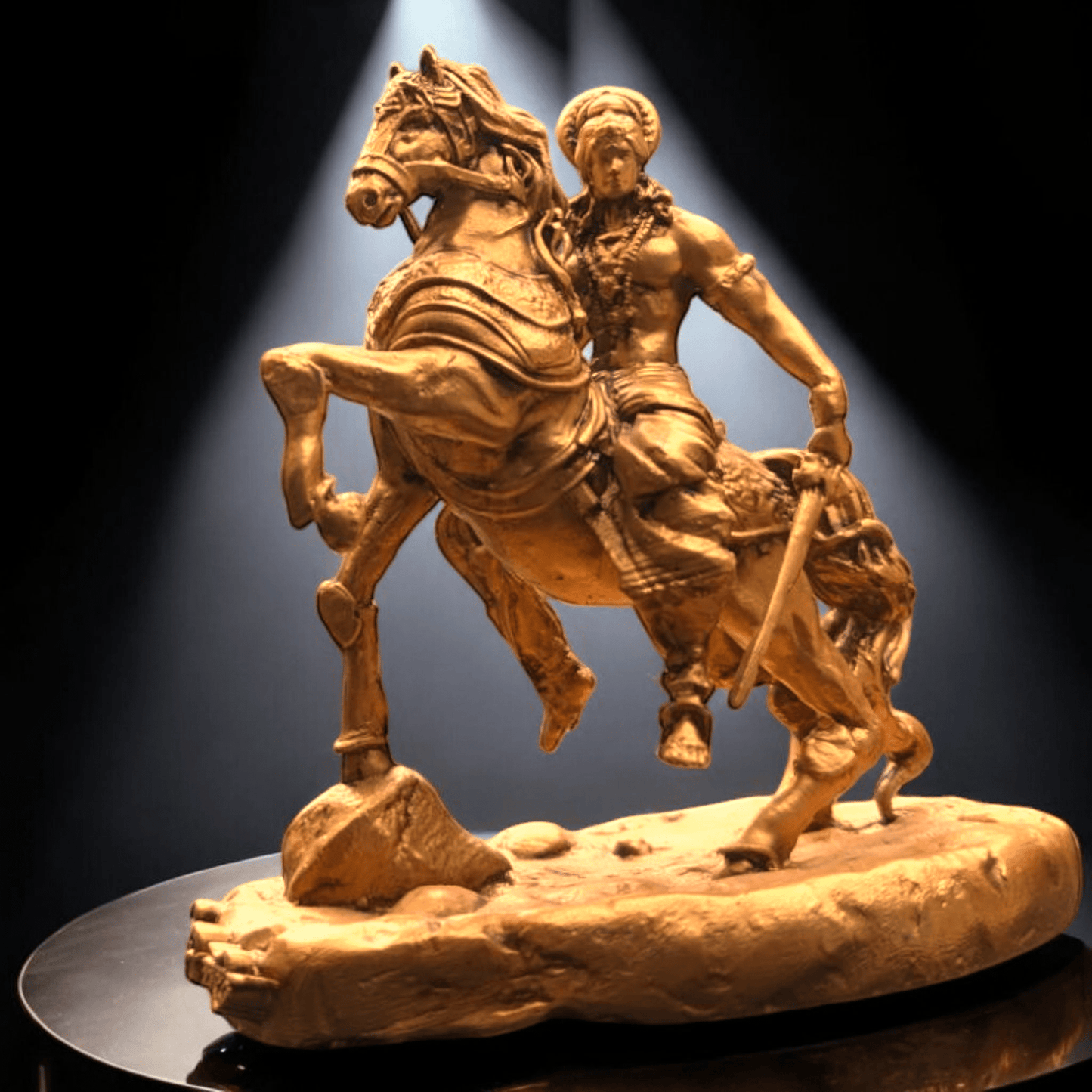 Divine Protection: Kalki Avatar on Devadatta Horse (Car Dashboard Idol) - Fabzie - Home Decor Elegance