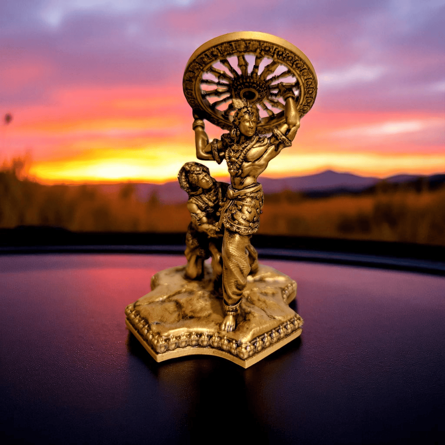 Krishna’s Divine Fury – When God Broke His Oath for His Devotee’s Vow - Car dashboard - Fabzie - Home Decor Elegance
