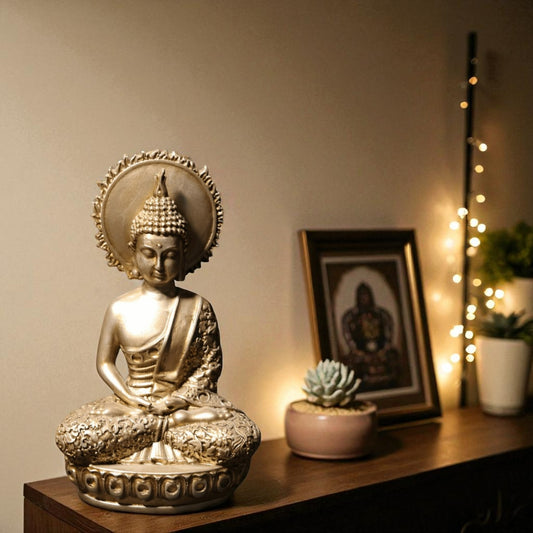 Meditative Buddha Statue – Crown Chakra Serenity for Home/Office Decor
