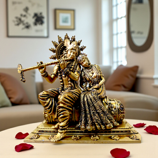 🌸 Radha Krishna Idol – Eternal Love in Marble Dust & Resin 🌸