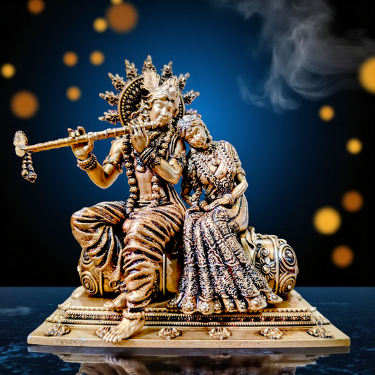 🌸 Radha Krishna Idol – Eternal Love in Marble Dust & Resin 🌸