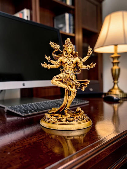 Nataraja Shiv Idol – Cosmic Dance of Creation & Destruction (Premium Golden Finish)