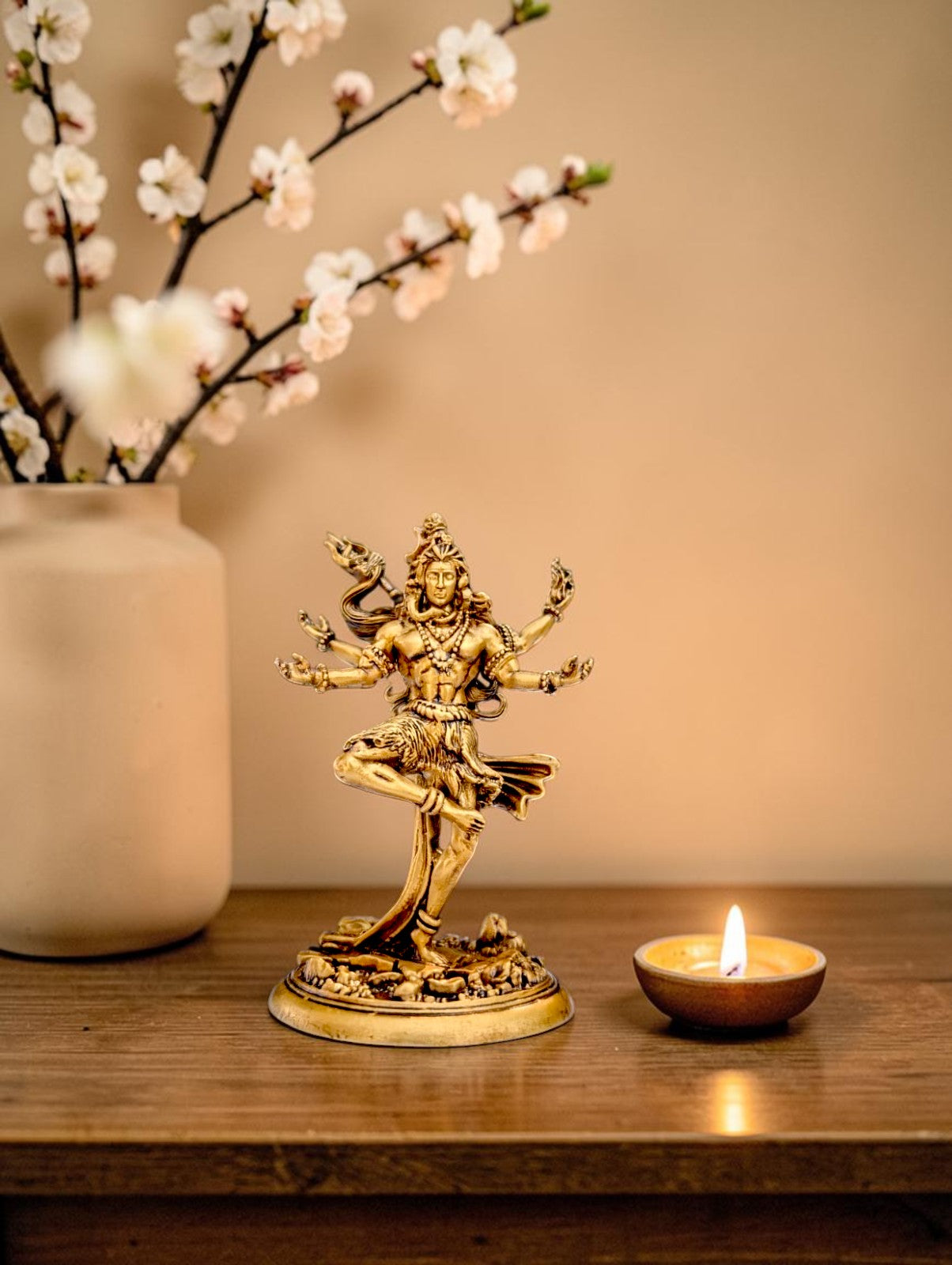 Nataraja Shiv Idol – Cosmic Dance of Creation & Destruction (Premium Golden Finish)