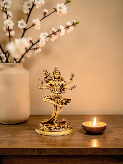 Nataraja Shiv Idol – Cosmic Dance of Creation & Destruction (Premium Golden Finish)