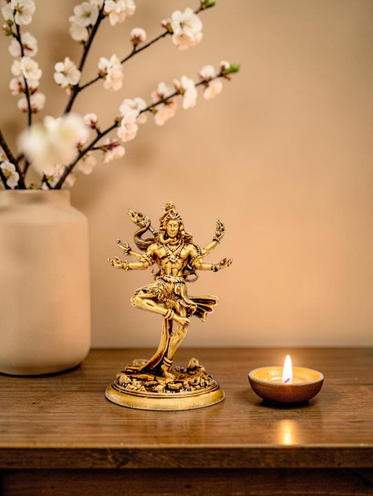 Nataraja Shiv Idol – Cosmic Dance of Creation & Destruction (Premium Golden Finish)