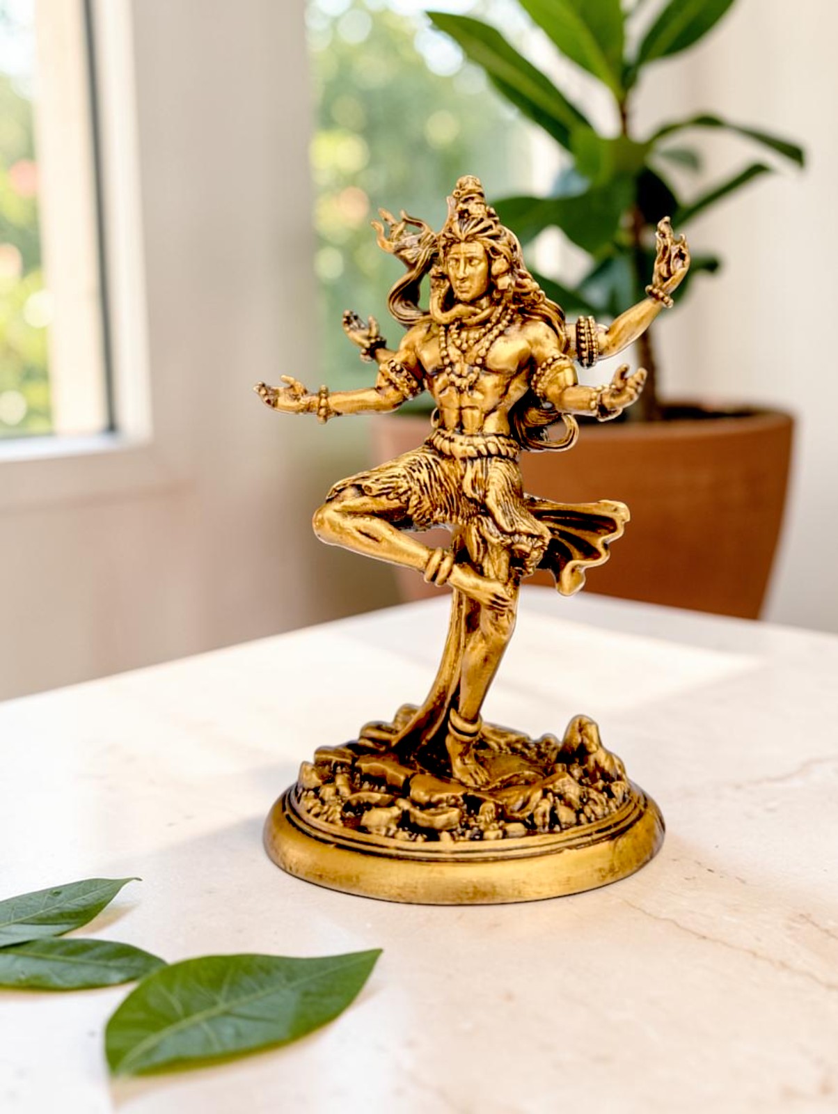 Nataraja Shiv Idol – Cosmic Dance of Creation & Destruction (Premium Golden Finish)