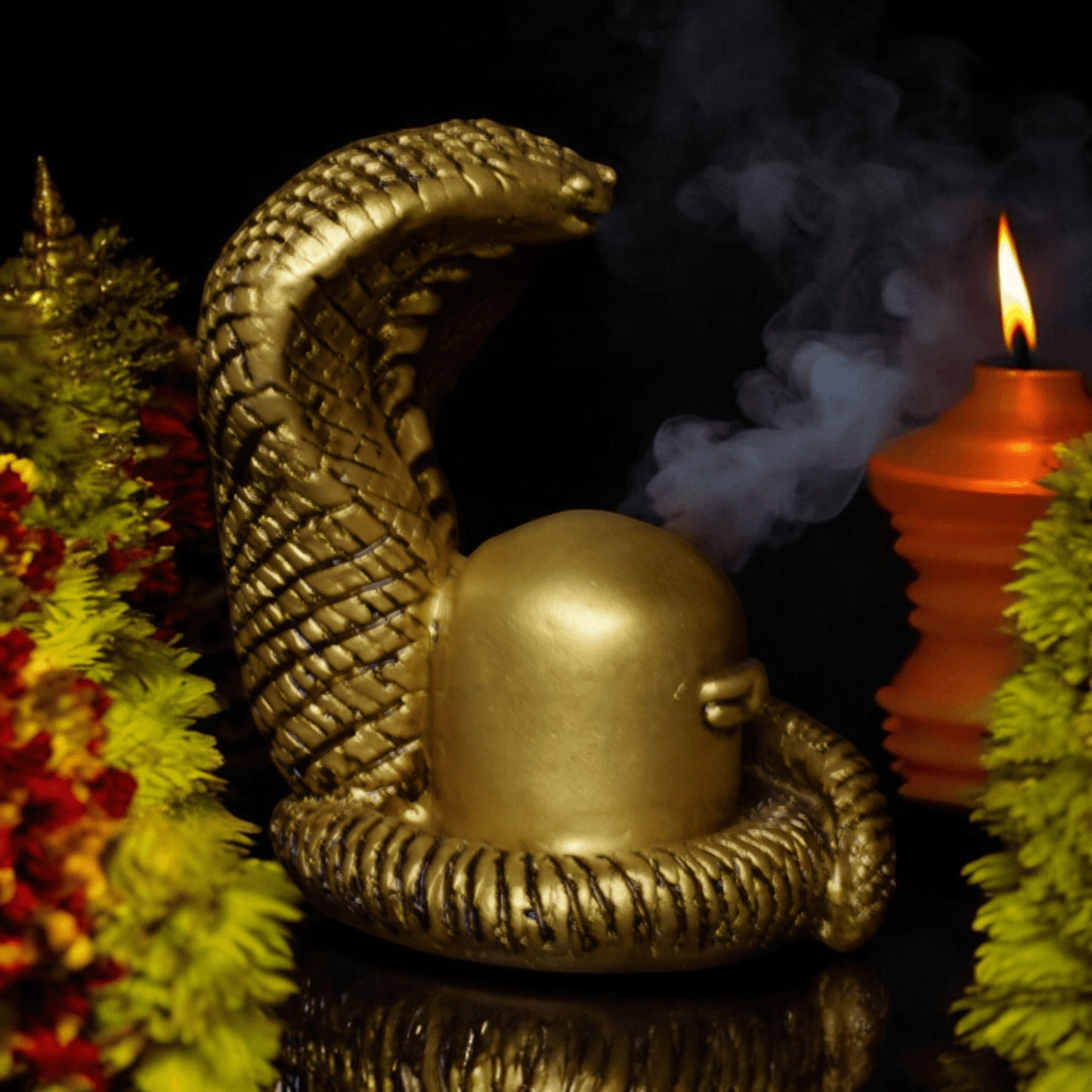 Shivling with Snake Idol - Sacred Hindu Symbol of Divine Energy.