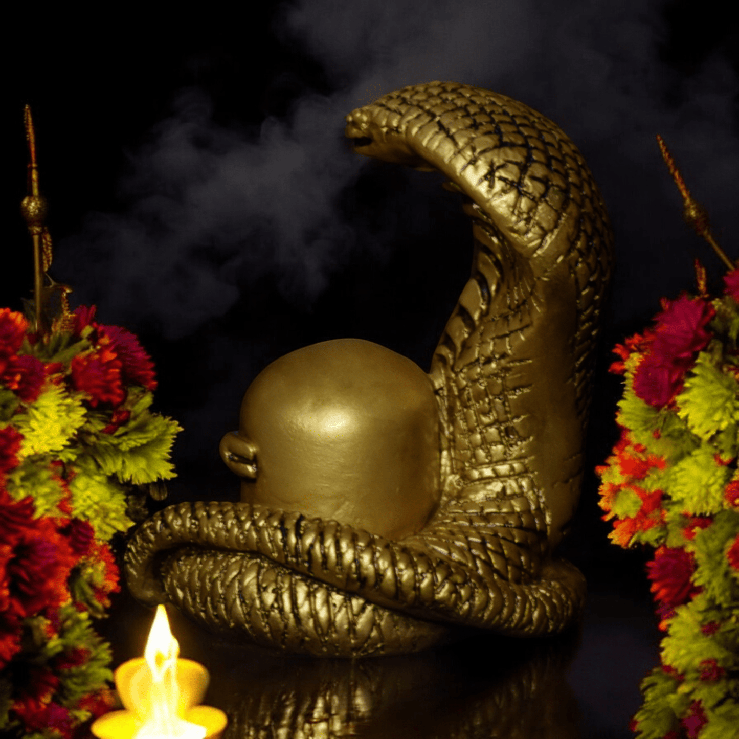 Shivling with Snake Idol - Sacred Hindu Symbol of Divine Energy.