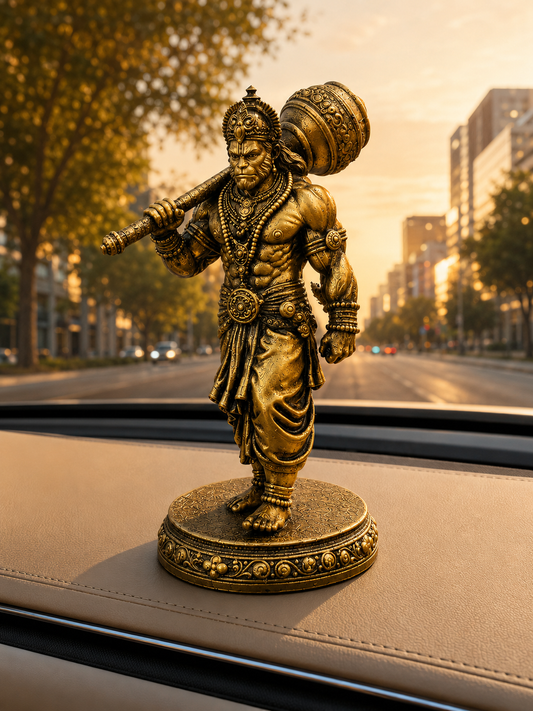 Powerful Bajrangbali Standing Idol for Car Dashboard - Fabzie - Home Decor Elegance