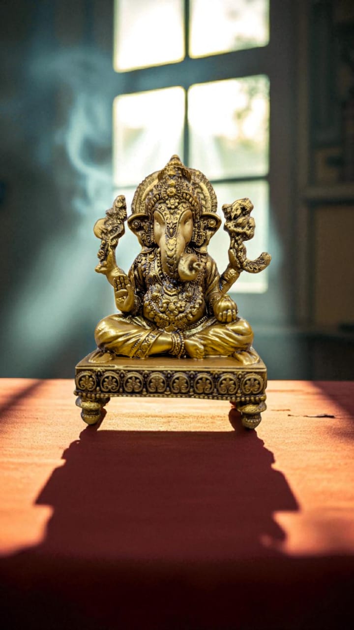Lord Ganesha on Chowki – Traditional Blessings for Elegant Spaces - Fabzie - Home Decor Elegance