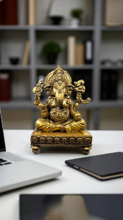 Lord Ganesha on Chowki – Traditional Blessings for Elegant Spaces - Fabzie - Home Decor Elegance