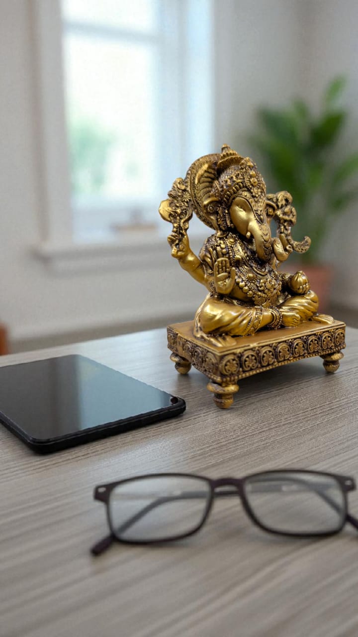Lord Ganesha on Chowki – Traditional Blessings for Elegant Spaces - Fabzie - Home Decor Elegance