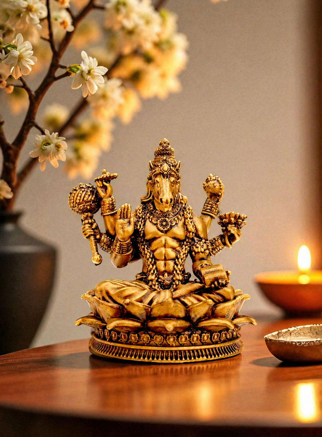 Lord Hayagriva Idol – Golden Finish Wisdom & Knowledge God Murti | Fabzie Vedic Decor (Copy) - Fabzie - Home Decor Elegance