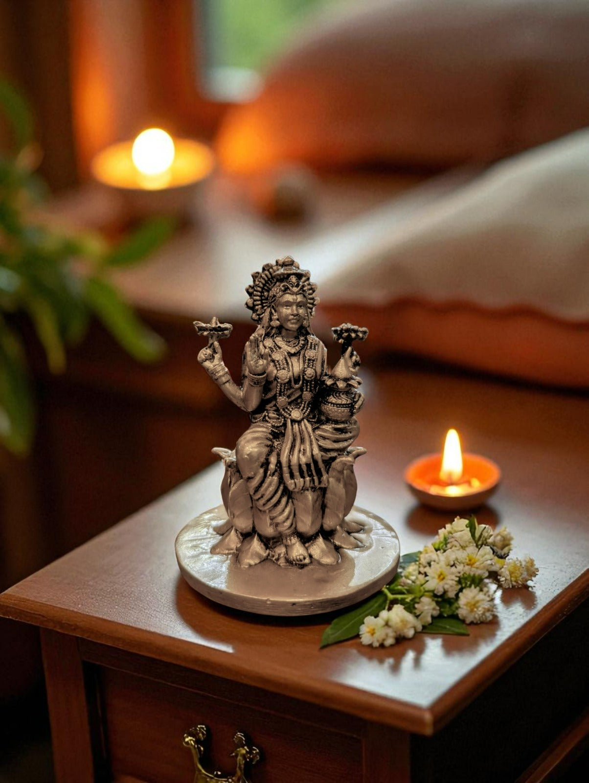 Goddess Lakshmi on Lotus – Radiant Symbol of Wealth for Office & Home Decor - Fabzie - Home Decor Elegance