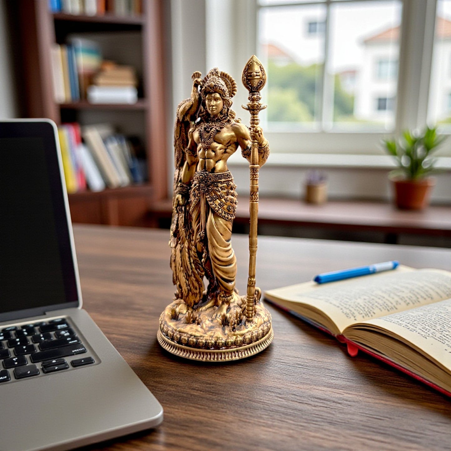 Kartikeya Murugan Statue – Premium Home & Office Decor Idol with Peacock and Vel - Fabzie - Home Decor Elegance