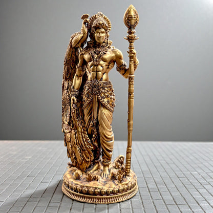 Kartikeya Murugan Statue – Premium Home & Office Decor Idol with Peacock and Vel - Fabzie - Home Decor Elegance