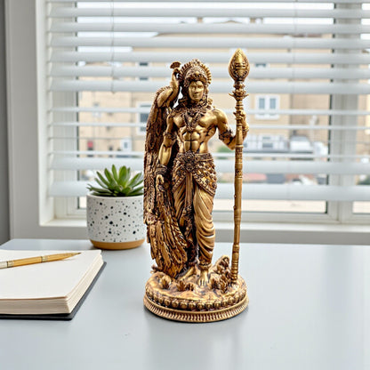 Kartikeya Murugan Statue – Premium Home & Office Decor Idol with Peacock and Vel - Fabzie - Home Decor Elegance